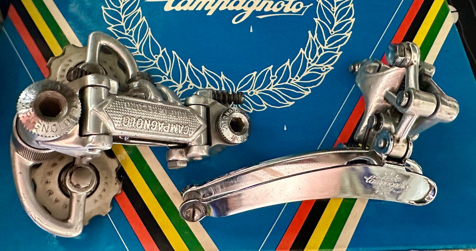 Kit dérailleur Vintage Campagnolo Record, Vélos & Vélomoteurs, Enlèvement ou Envoi, Comme neuf, Dérailleur ou Chaîne, Racefiets