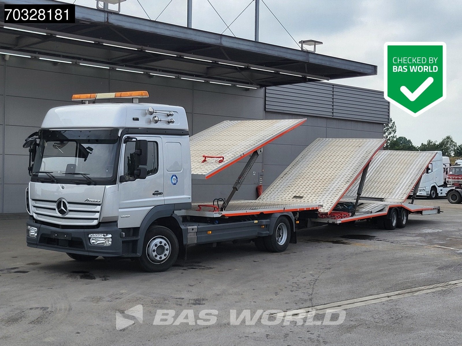 Mercedes Atego 1230 4X2 Kuvvetli car transporter 6 spots Hyd, Auto's, Vrachtwagens, Automaat, Euro 6, 300 pk, Mercedes-Benz