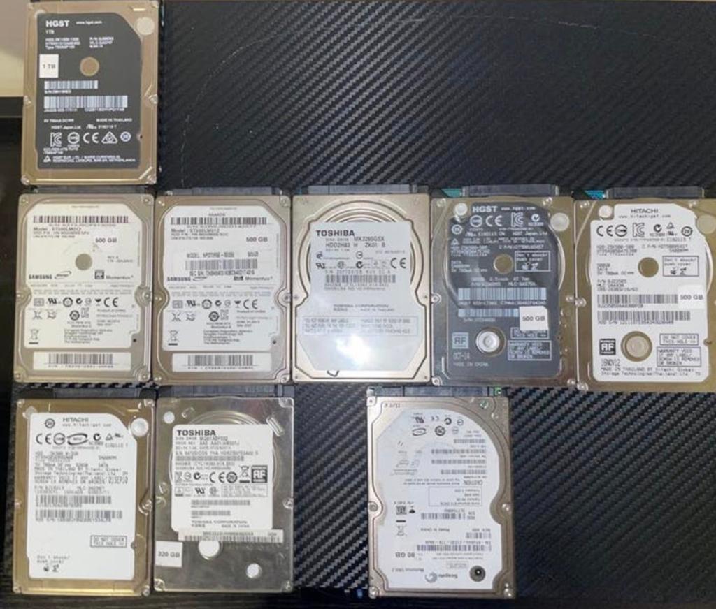 Lot van 9 2.5” HDD’s, Computers en Software, Harde schijven, Ophalen, Intern, Gebruikt, Desktop