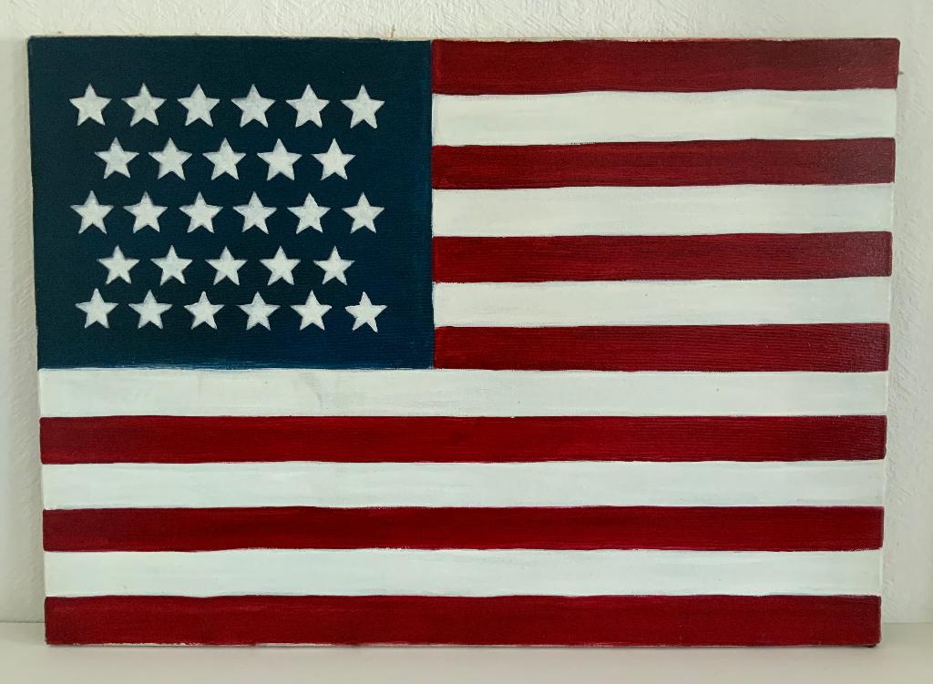 Schilderij Amerikaanse vlag, Antiek en Kunst, Ophalen