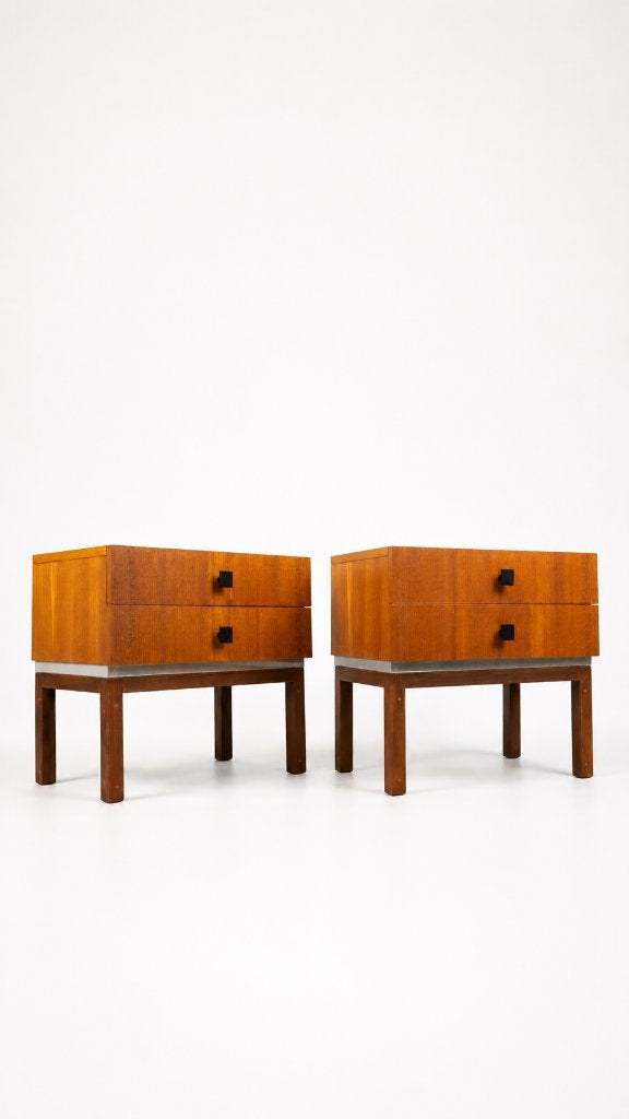 Prachtige set vintage nachtkastjes, Huis en Inrichting, Ophalen, Zo goed als nieuw, Hout