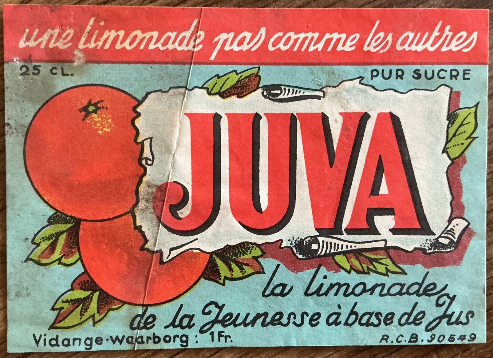 Ancienne étiquette JUVA/LEMONADE, Enlèvement ou Envoi, Comme neuf, Autres types