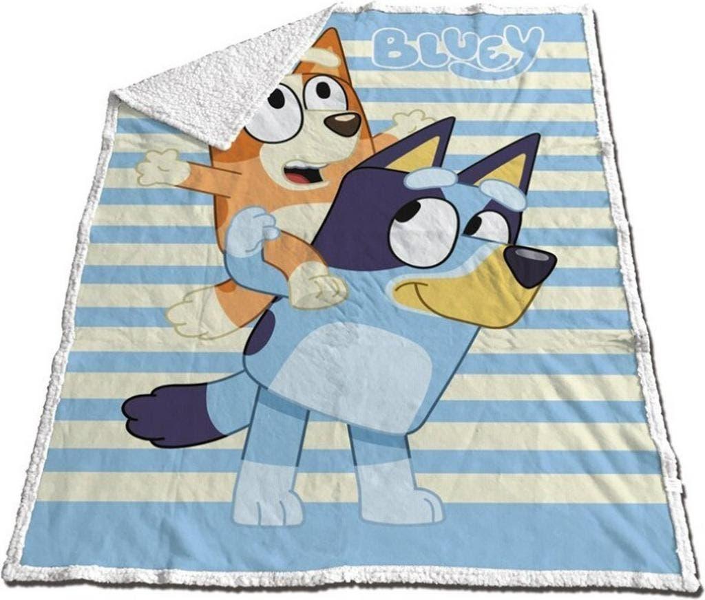 Bluey Fleece Deken Sherpa - Bluey en Bingo Woondeken, Nieuw, Ophalen of Verzenden, Deken of Dekbed, Jongetje of Meisje