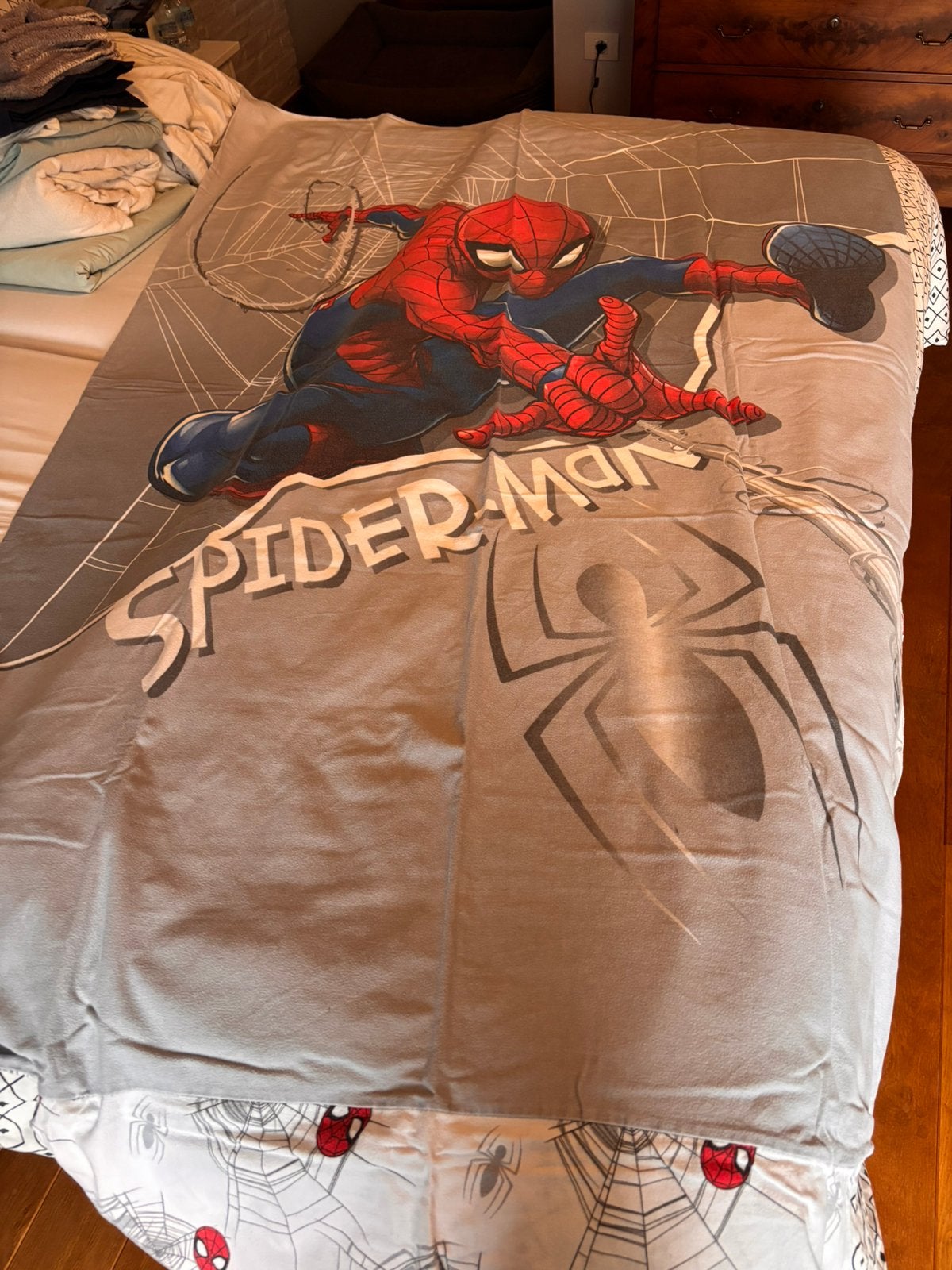 Spiderman bedovertrekken flanel 2 stuks, Ophalen, Gebruikt, Eenpersoons, Dekbedovertrek