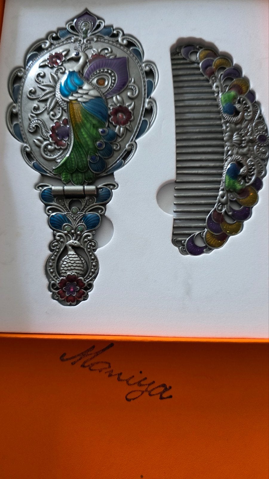 Coffret vintage Maniya - Miroir et peigne, Enlèvement ou Envoi