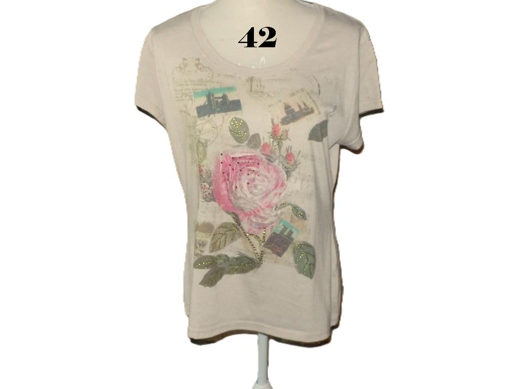 (119)- blouse femme t.42 rose beige, Kleding | Dames, Blouses en Tunieken, Zo goed als nieuw, Maat 42/44 (L), Beige, Ophalen of Verzenden