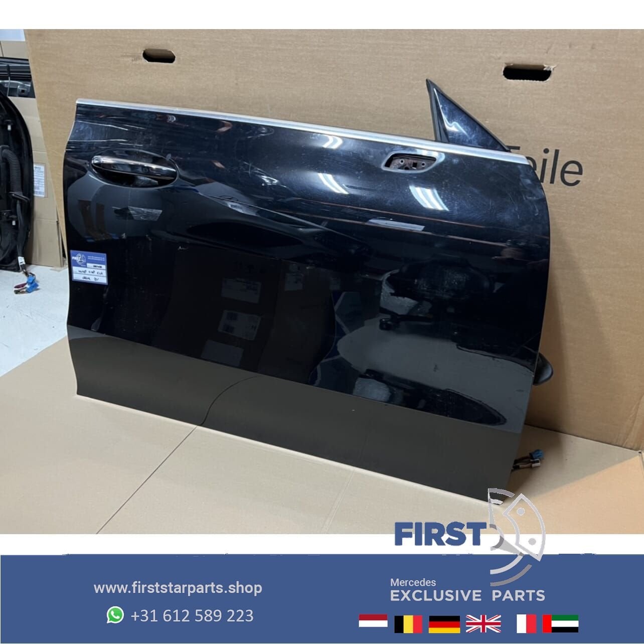 W118 C118 X118 CLA DEUR PORTIER ZWART COMPLEET RECHTSVOOR Me, Gebruikt, -, Deur, Ophalen of Verzenden