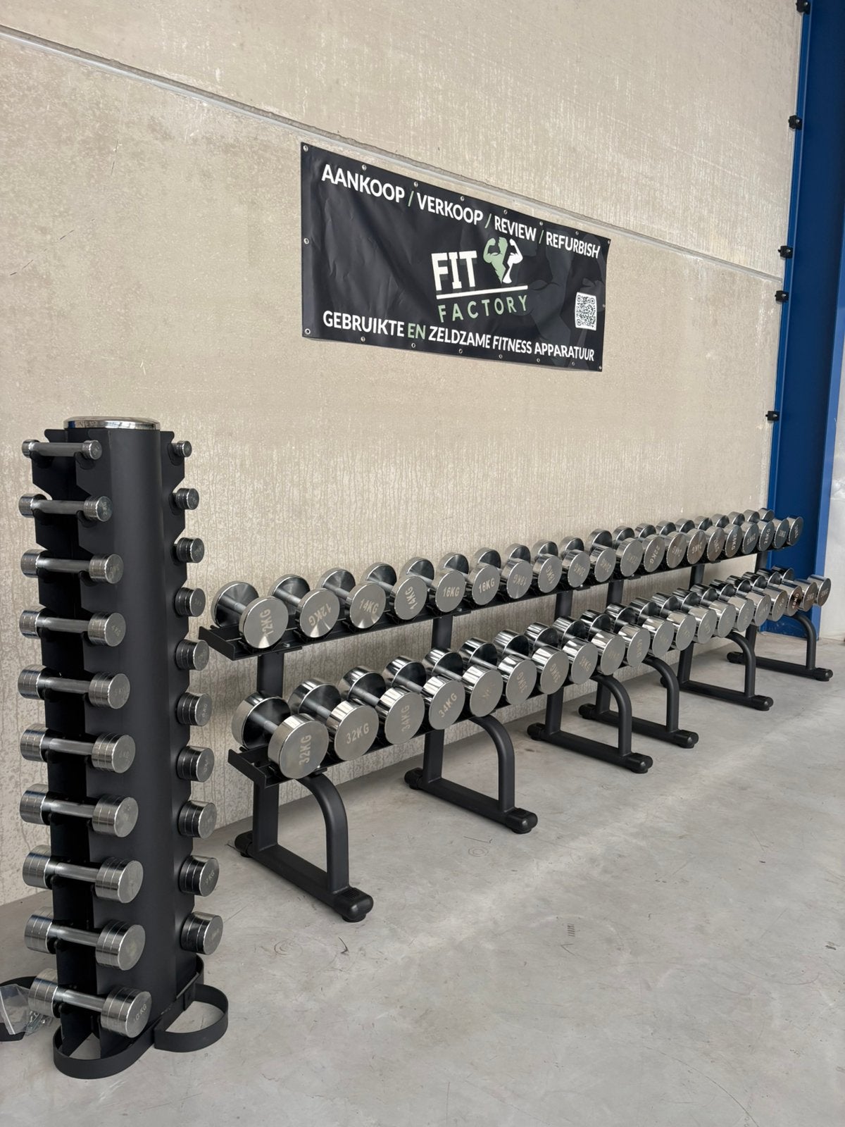 1-50kg chrome dumbells splinternieuw, Ophalen, Zo goed als nieuw
