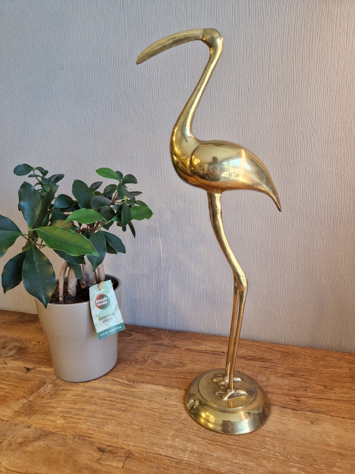 Vintage messing kraanvogel 45cm, Ophalen of Verzenden