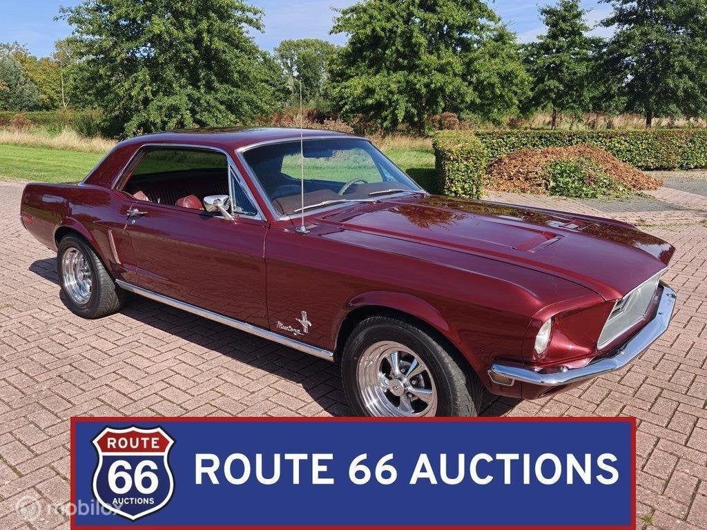 Ford Mustang Hardtop C-Code | 1968 | Route 66 Auctions, Zwart, Bedrijf, Handgeschakeld, Overige carrosserie