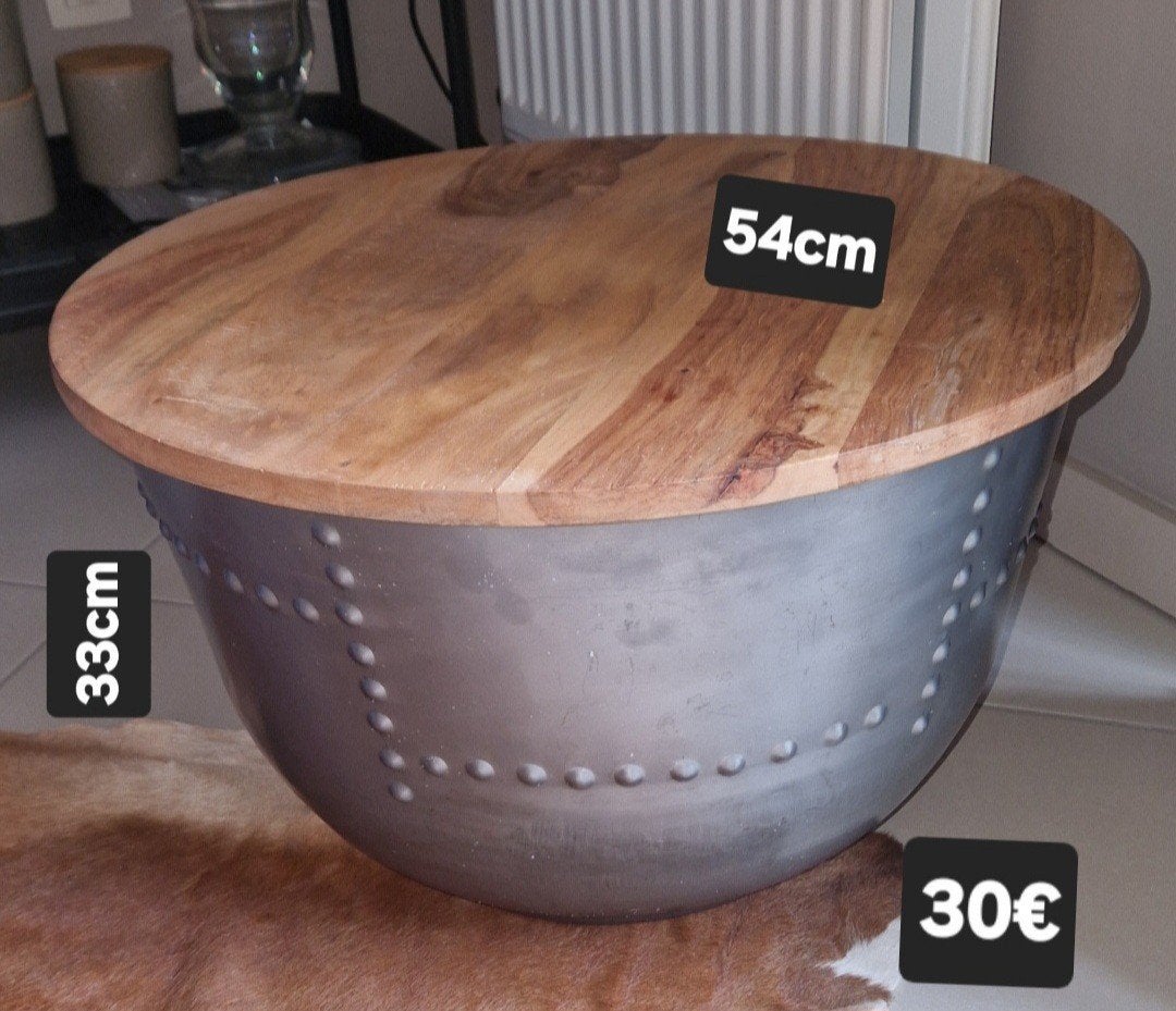 salontafel, Enlèvement ou Envoi, Rond, Utilisé, 50 à 100 cm