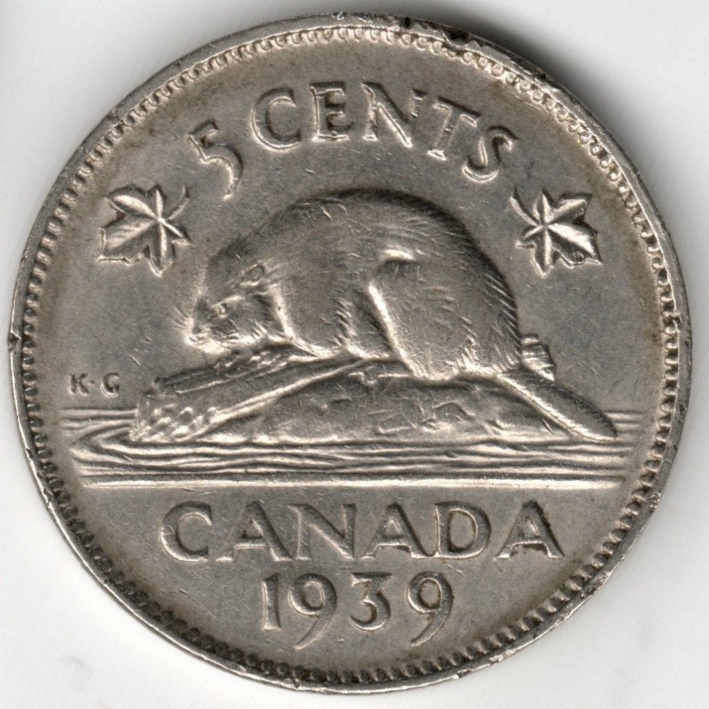 Canada : 5 cents 1939 KM #33 Réf 16740, Timbres & Monnaies, Monnaies | Amérique, Enlèvement ou Envoi, Amérique du Nord, Monnaie en vrac