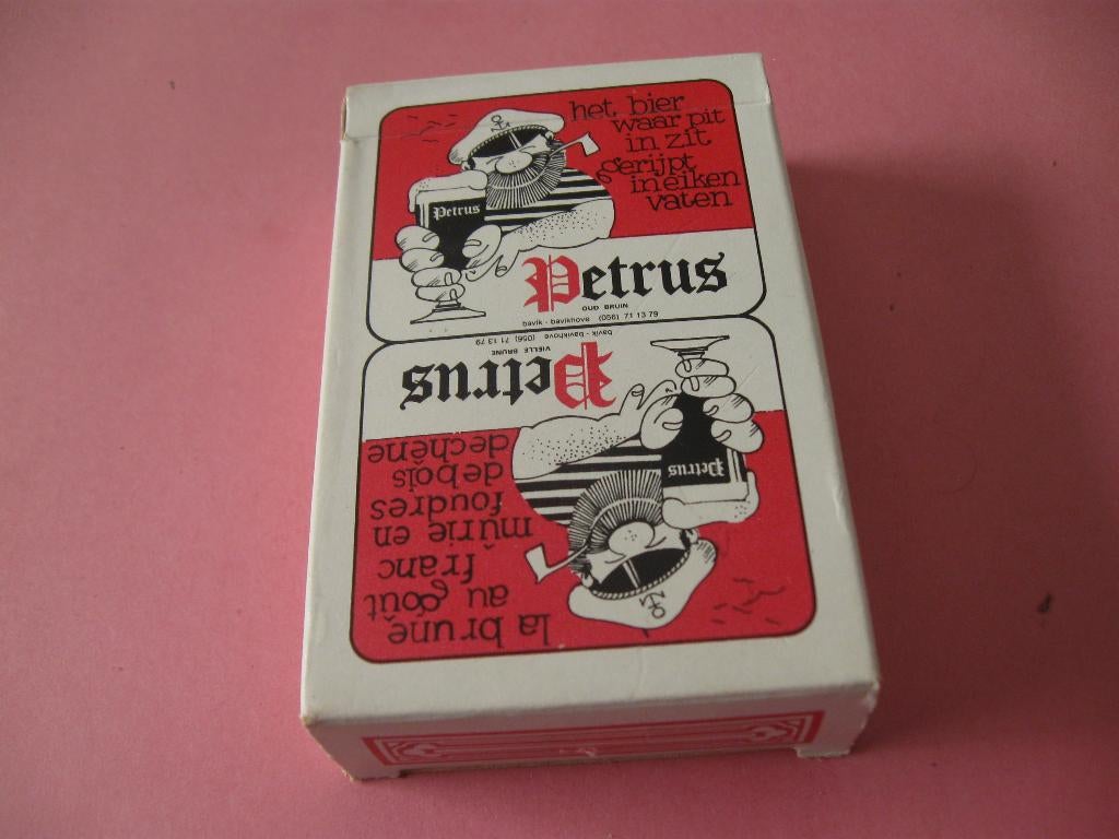 Kaartspel - speelkaarten Bieren Petrus oud bruin , Bavikhove, Ophalen of Verzenden, Zo goed als nieuw, Speelkaart(en)