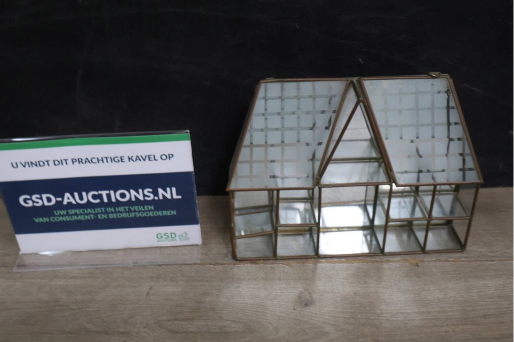 Vintage Glazen Vitrine-Huisje in Hollywood Regency-Stijl