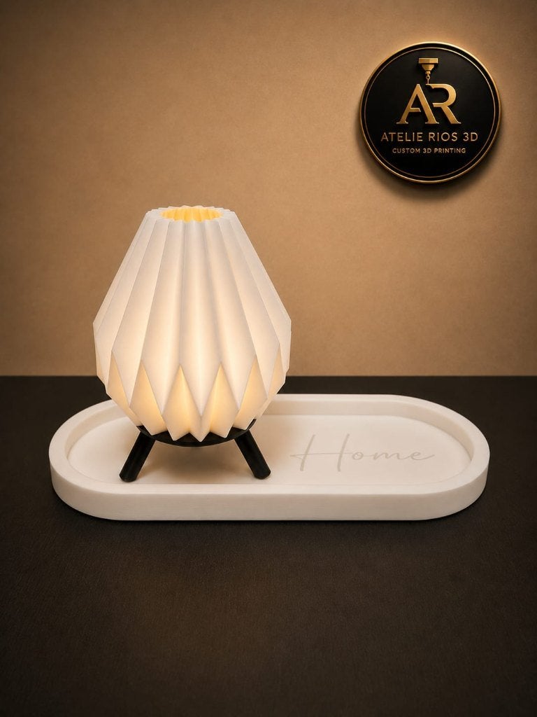 Moderne 3D-geprinte sfeerlamp met decoratief dienblad, Huis en Inrichting, Ophalen of Verzenden
