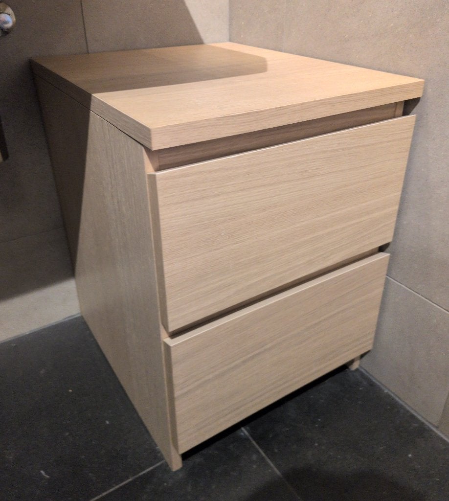 IKEA Klein ladekast met 2 lades, Huis en Inrichting, Ophalen, Minder dan 50 cm, 1 of 2 laden, Eikenhout