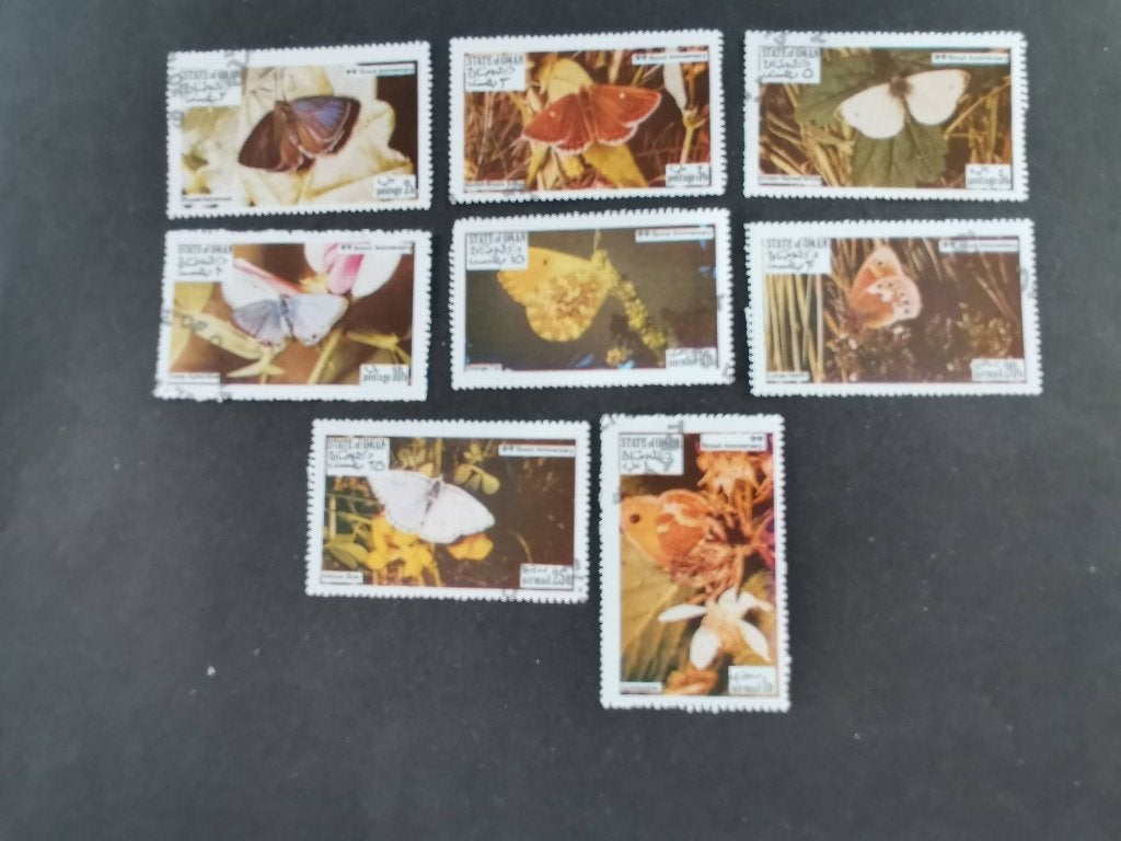 ++ State of Oman 1973 - insecten, vlinders, Verzenden, Gestempeld