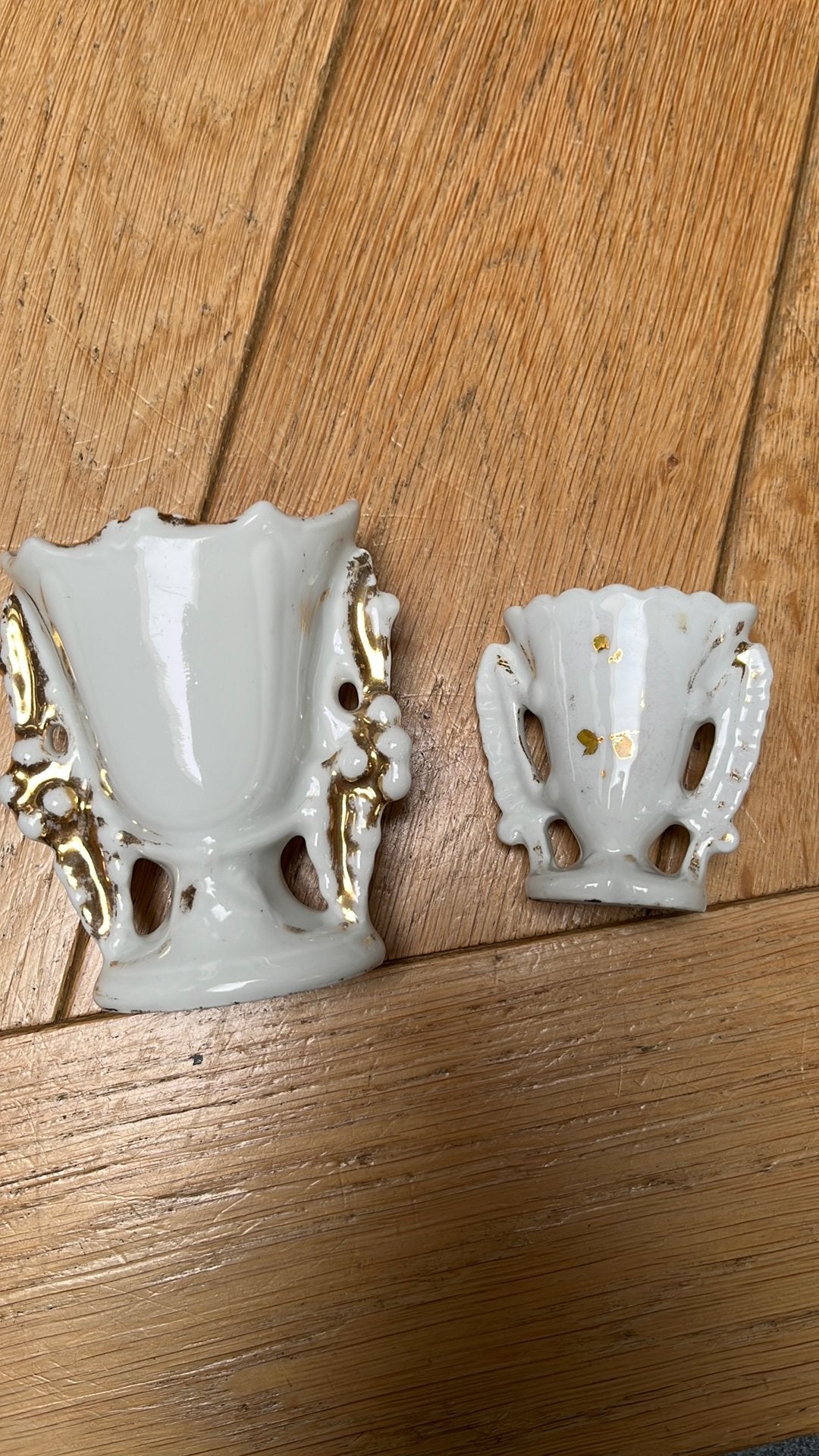 Lot de deux petits vases de cheminée anciens, Antiquités & Art, Enlèvement