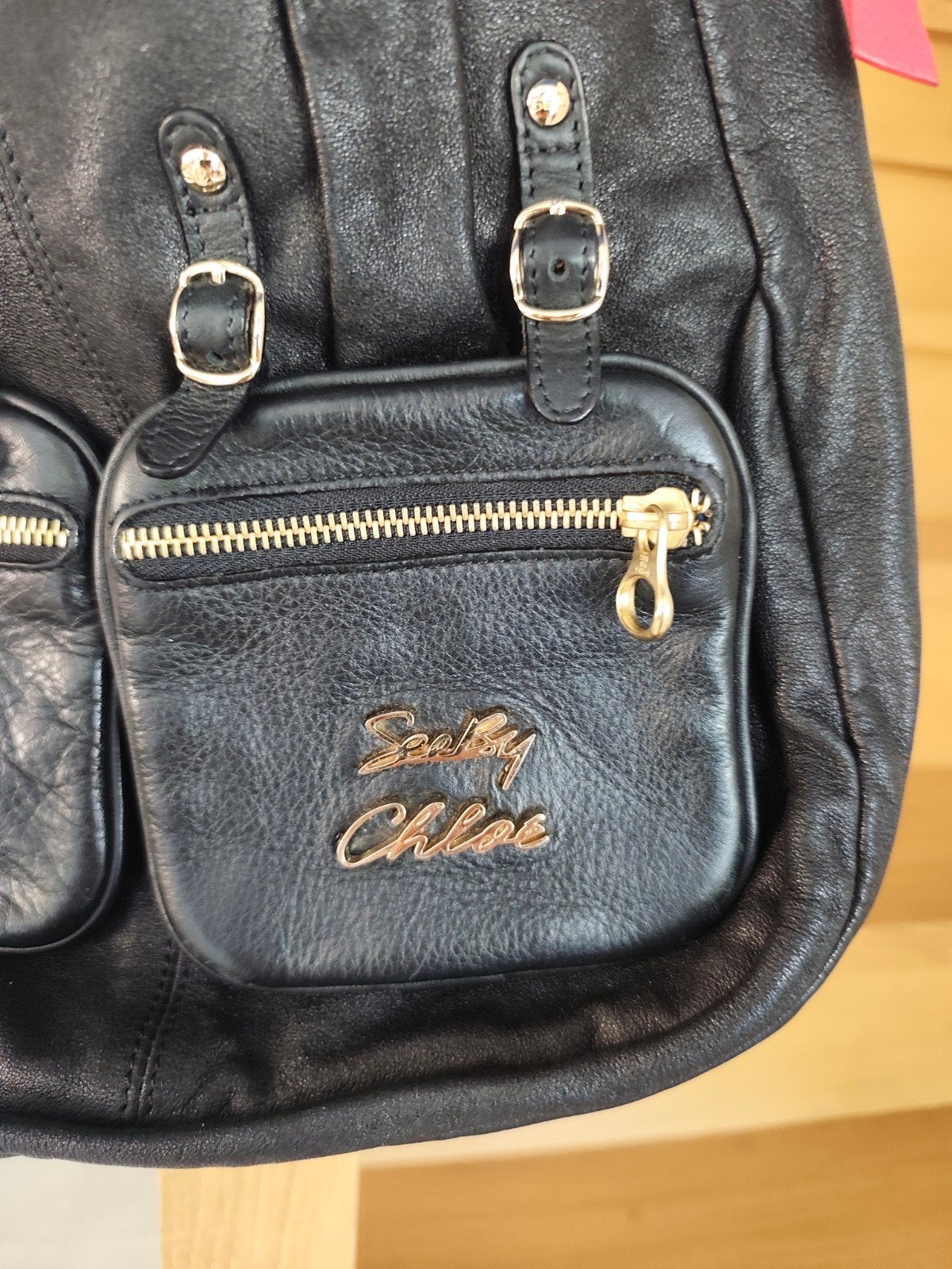 Grand sac en cuir 35 x 28 cm avec plusieurs pochettes. See b, Enlèvement ou Envoi, Comme neuf, Noir, Cuir