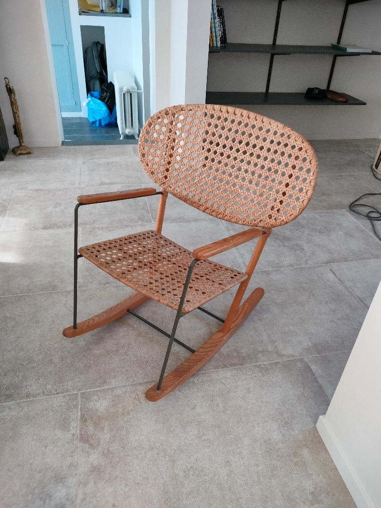 Chaise à bascule, Maison & Meubles, Chaises, Osier ou Rotin, Bohème chic, Brun, Enlèvement