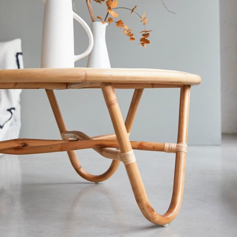 Très belle table basse cannage Tikamoon, Neuf, Rond, 50 à 100 cm, Enlèvement