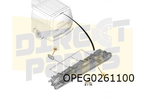 Opel Vivaro (10/19-) derde remlicht (bij achterklep) Origine, -, Verzenden, -, Opel
