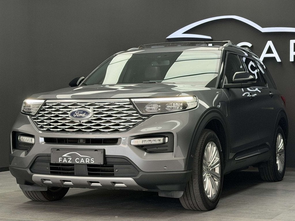 Ford Explorer PHEV 3.0 EcoBoost AWD Platinum * 7 PLACES + TV, Autos, Ford, Cuir, Argent ou Gris, Entreprise, 7 places