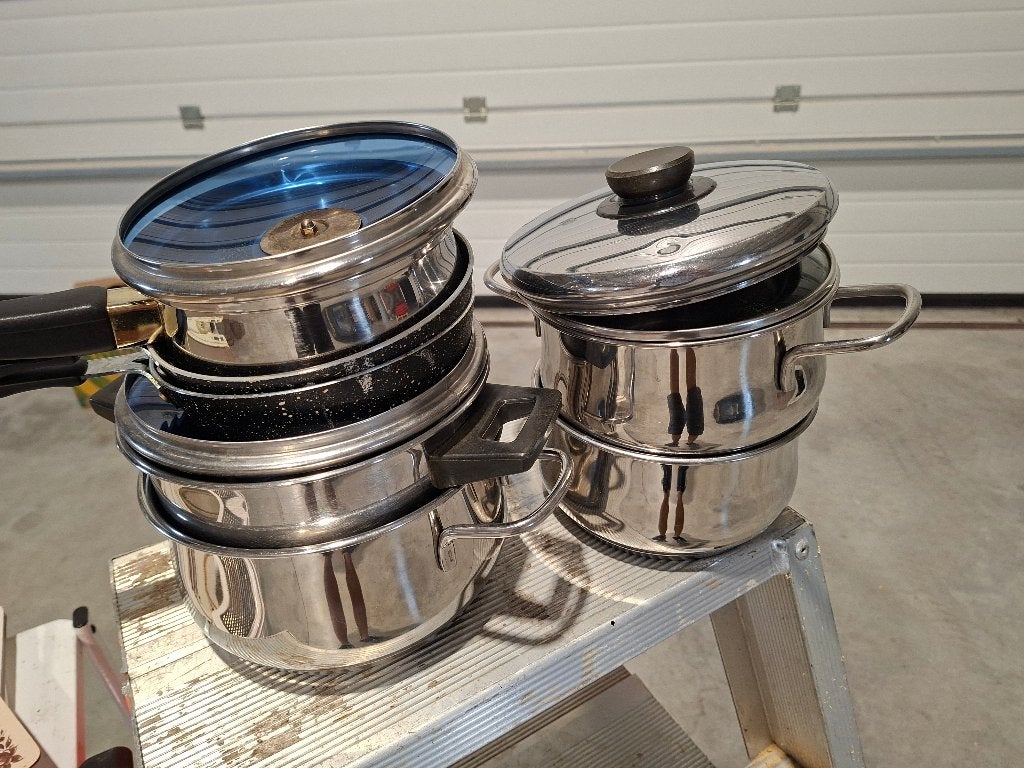 Set kleine potten en pannen, Ophalen, Gebruikt, Inox
