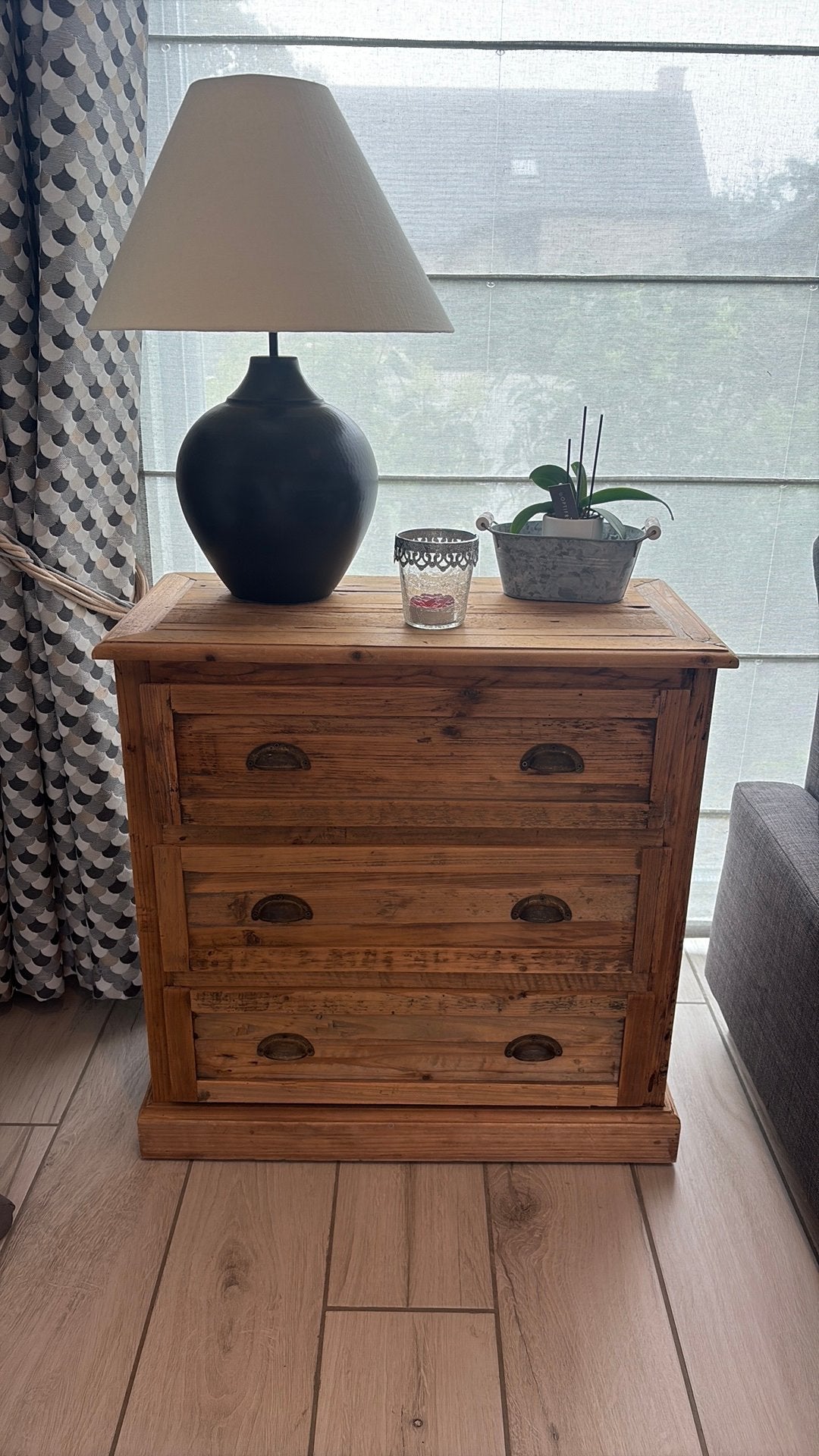 Armoire rustique 3 tiroir en mangier, 3 ou 4 tiroirs, 25 à 50 cm, Moins de 100 cm, Comme neuf