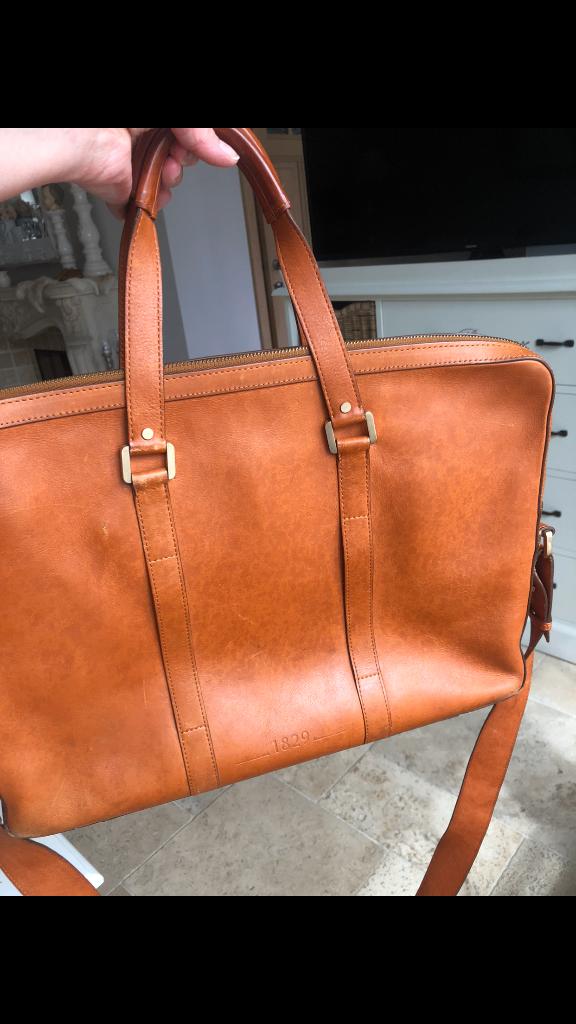 Delvaux Newspaper bag cognac vegetal leder, Handtassen en Accessoires, Ophalen of Verzenden