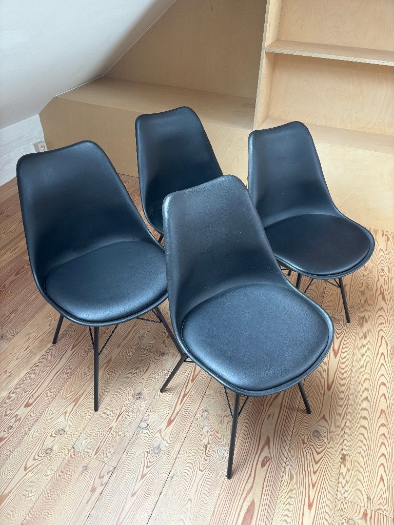 Vintage Stoelen (Set), Huis en Inrichting, Stoelen, Gebruikt, Vier, Metaal, Zwart, Ophalen