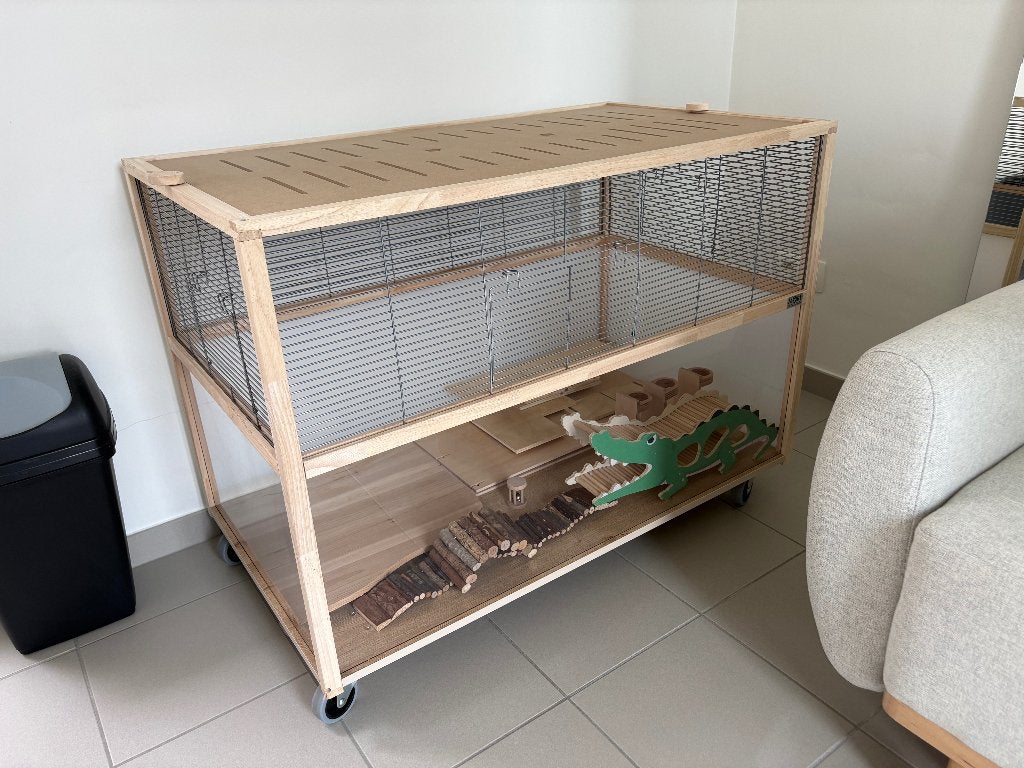2 x cage à rongeurs + accessoires, Souris, 75 à 110 cm, Cage, Comme neuf