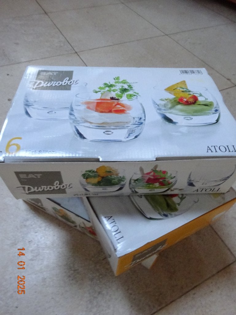 Aperitiefglazen/amuseglazen xxl durobor atoll*NIEUWSTAAT*, Maison & Meubles, Cuisine | Vaisselle, Enlèvement ou Envoi