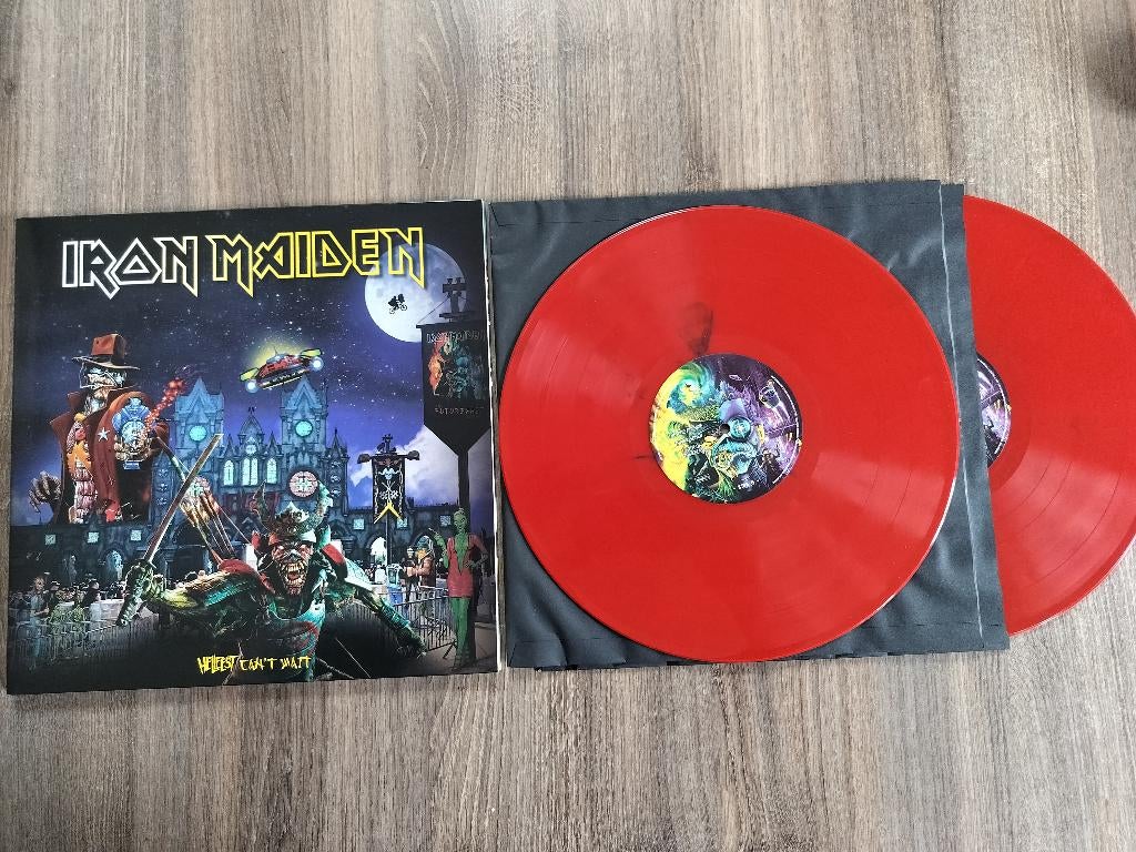 IRON MAIDEN - HELLFEST CAN'T WAIT - 2 lp ROOD vinyl, Cd's en Dvd's, Vinyl | Hardrock en Metal, Gatefold hoes, Ophalen of Verzenden