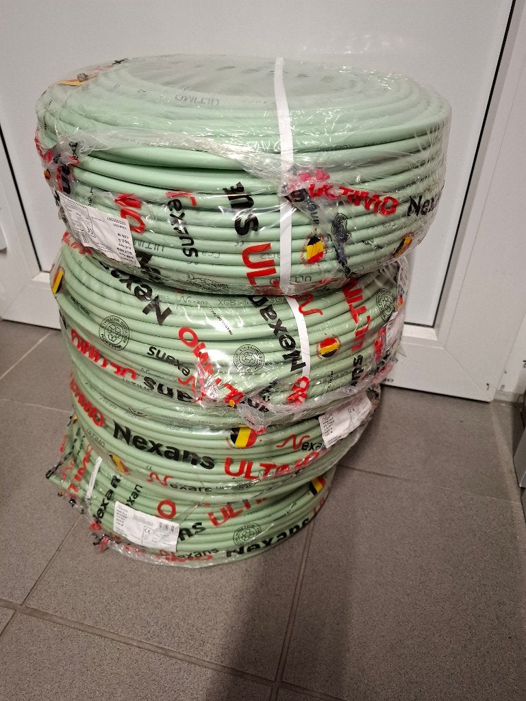 XGB Cca 3g2,5mm Nexans Ultimo ( nieuwe rollen 100m ), Doe-het-zelf en Bouw, Ophalen, Nieuw, Kabel of Snoer