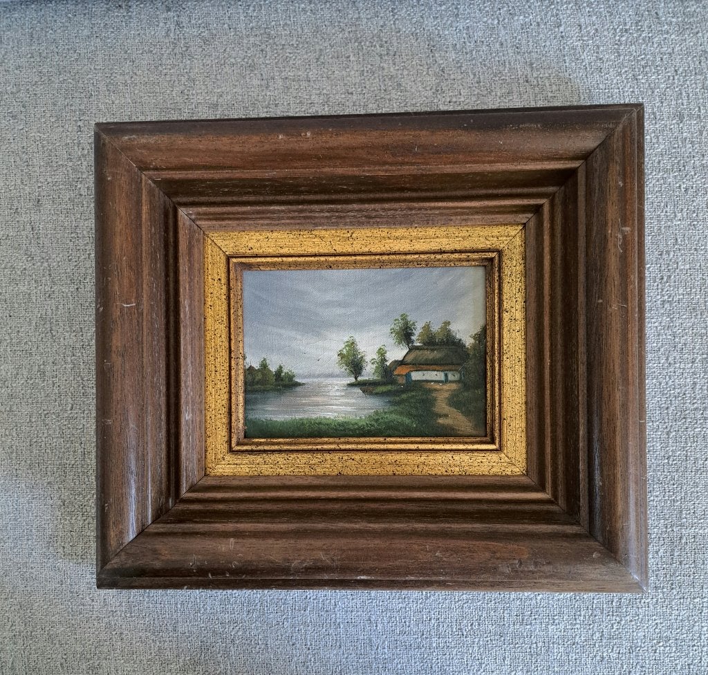 Paysage de ferme hollandais — Huile sur toile, Enlèvement ou Envoi, Paysage, Vieux hollandais, Peinture à l'huile