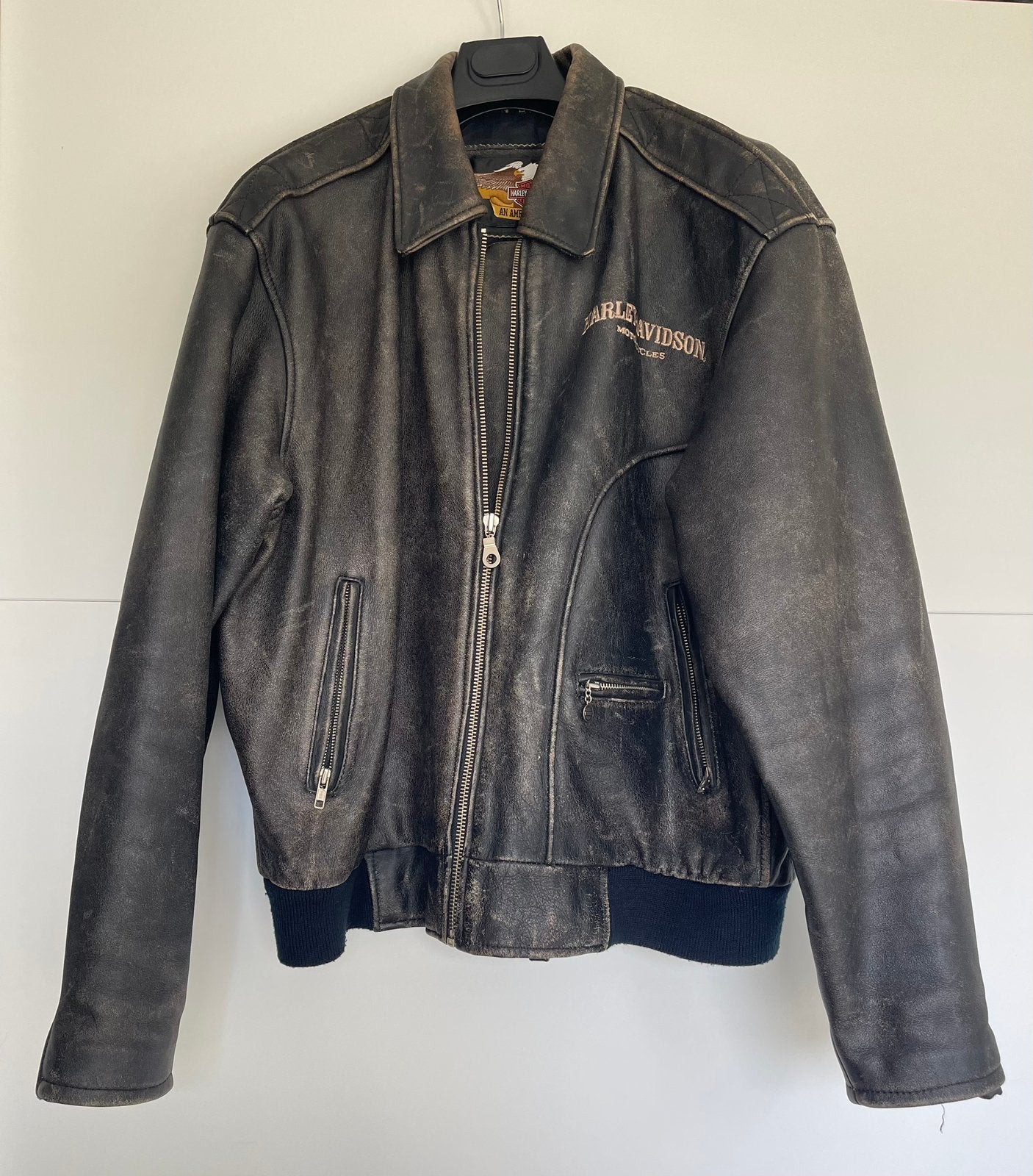 Motorjas Harley Davidson - leer, maat L, Motos, Vêtements | Vêtements de moto, Enlèvement, Seconde main, Hommes, Manteau | cuir