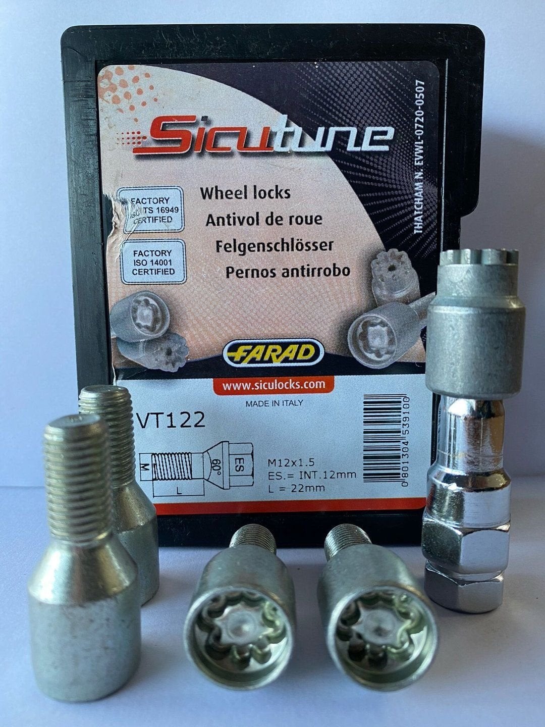 Nieuwe Wielsloten Slotbouten M12x1.5 22mm Bouten TORKS, Neuf, -, -, -