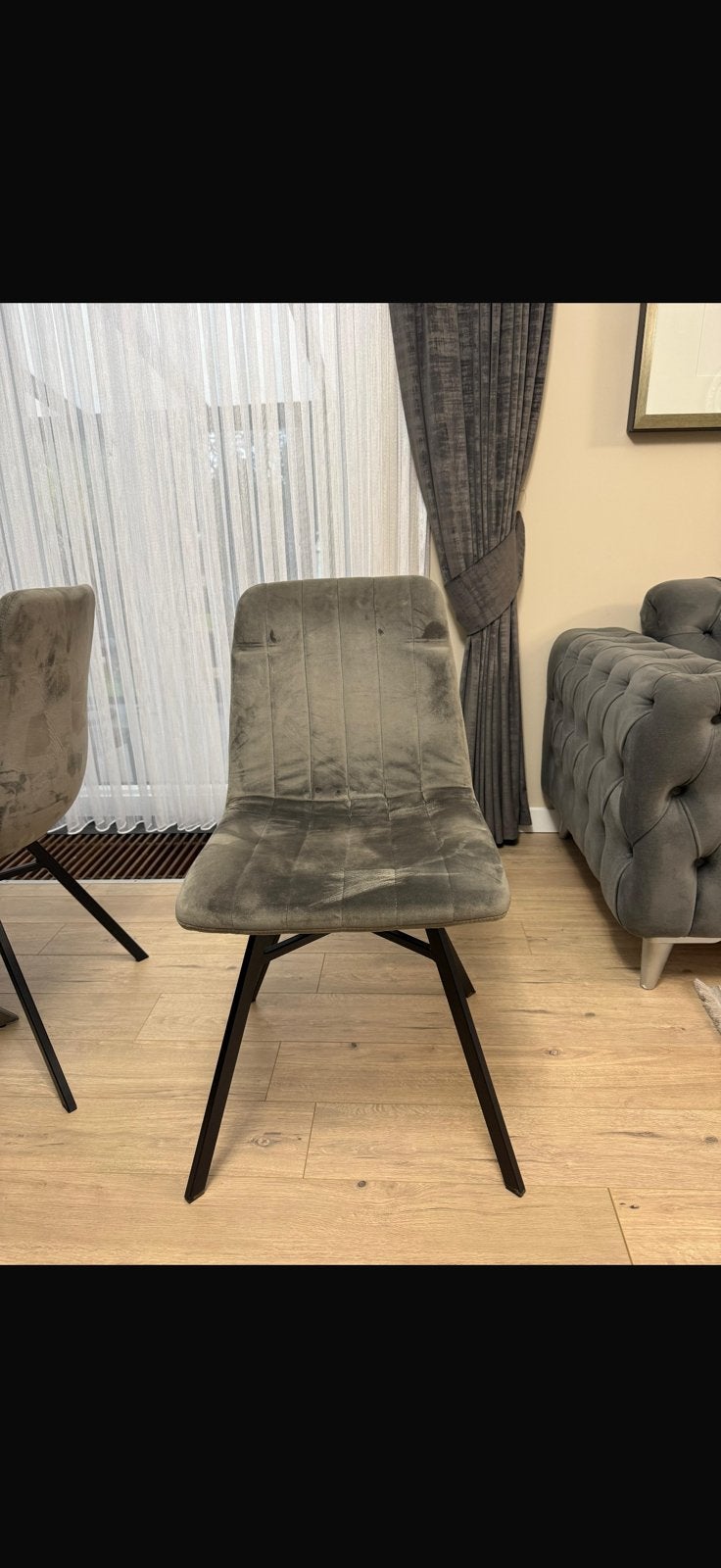 Chaises de salon, Gris, Fluweel, Comme neuf, Enlèvement