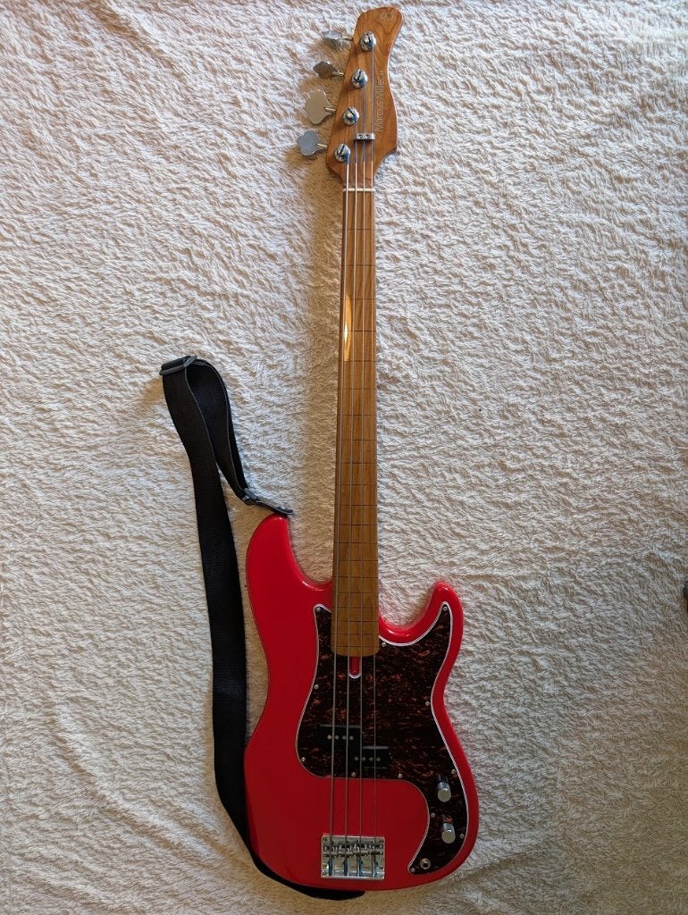 Sire P5 fretless bass, Muziek en Instrumenten, Snaarinstrumenten | Gitaren | Bas, Ophalen, Gebruikt, Elektrisch, Fretloos