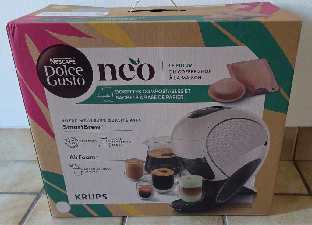 NEO Latte WitZwarte koffie, koffie met melk, Elektronische apparatuur, Ophalen of Verzenden, Koffiepads en cups, Afneembaar waterreservoir