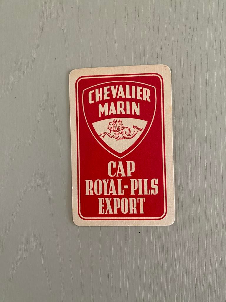 Oude speelkaart brouwerij CHEVALIER MARIN te MECHELEN, Ophalen of Verzenden, Zo goed als nieuw, Speelkaart(en)