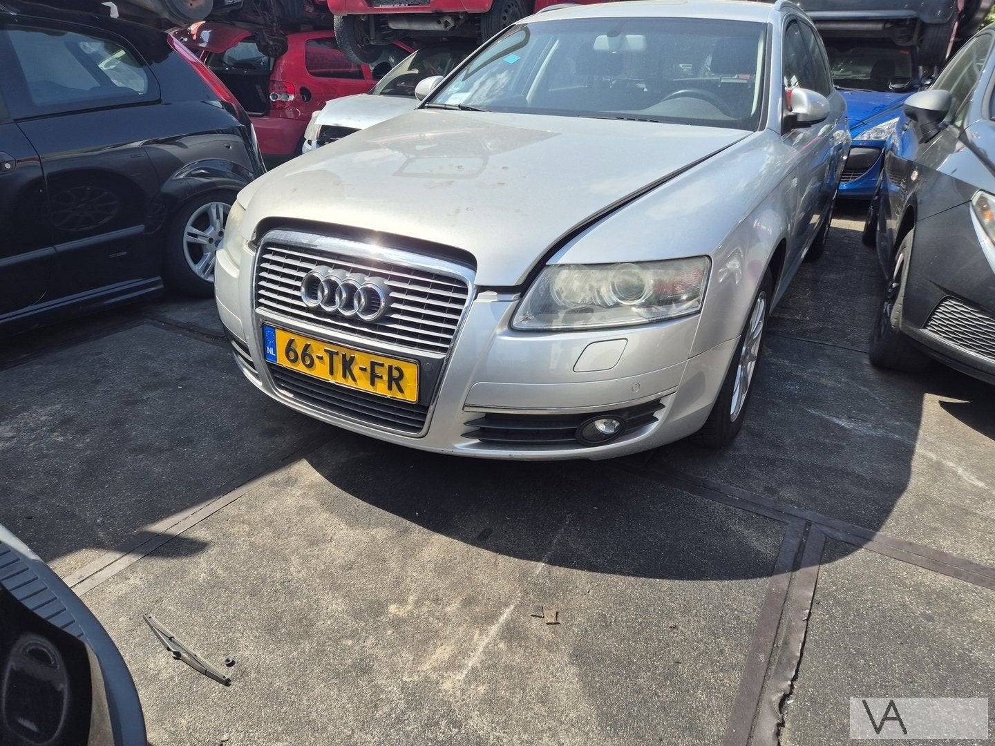 Voorbumper met grille van Audi A6 4f 2004 -2008 zilver grijs, Gebruikt, -, Voor, -