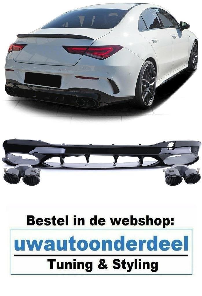 AMG Look Uitlaat Zwart Dubbel Diffuser Voor Mercedes CLA C11, Autos : Divers, Tuning & Styling, Envoi