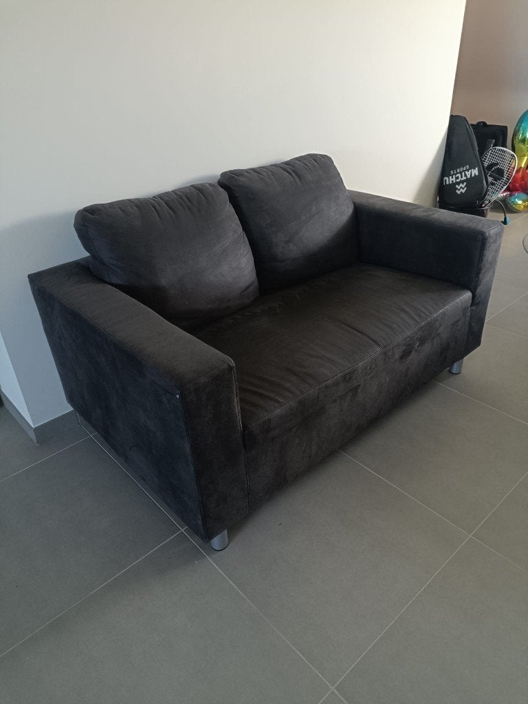 GRATIS Antraciet twee persoon zetel, 75 à 100 cm, 200 à 250 cm, Banc droit, Comme neuf
