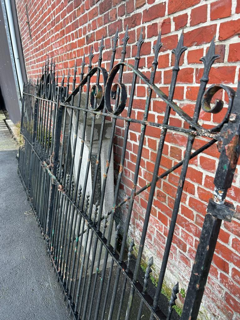 Mooi antiek dubbel hekken poort vol smeedijzer 3m80, Enlèvement, Utilisé, Fer, Porte du jardin