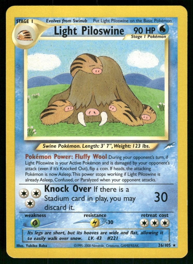 Light Piloswine 26/105 - Neo Destiny, Verzenden, Gebruikt