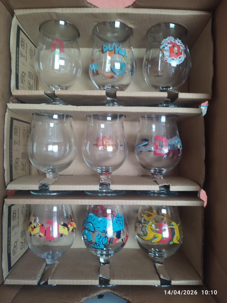9 verres DUVEL ., Enlèvement, Comme neuf, Verre ou Verres, Duvel