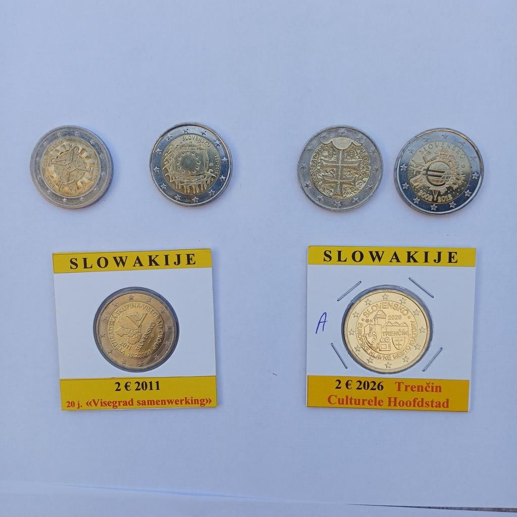 2 euro munten slowakije, Ophalen, Slowakije, 2 euro
