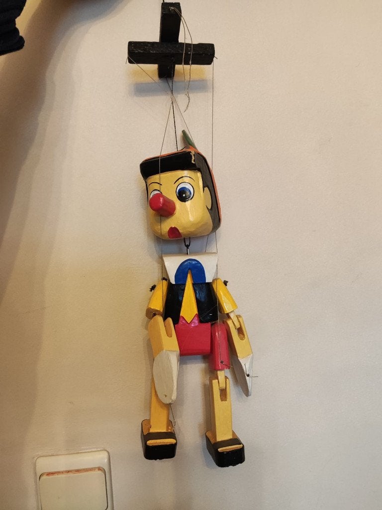 Marionnette traditionnelle de Pinocchio de Disney en bois, Enlèvement, Autres personnages, Comme neuf, Autres types